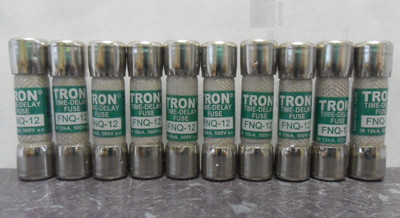 Nice Lot Bussmann Tron FNQ 12 Amp Fuses Time Delay Class CC 500 Volts   