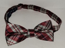 J. KHAKI red Blue Plaid Silk Bow Tie. Boys Adjustable