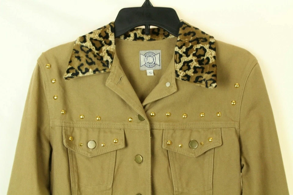 Point Blank Women's Jacket Beige Denim Embellished Size S - Image 2 of 4