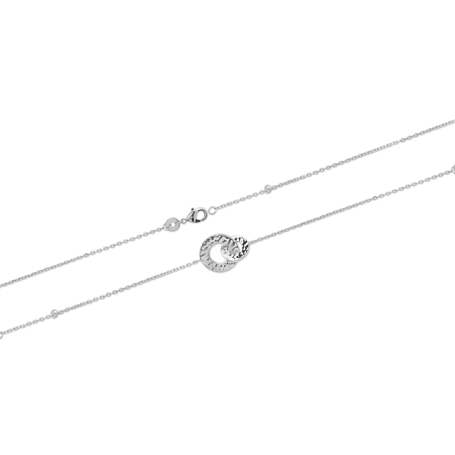 Bracelet cercles entrelacés martelés Argent 925 rhodié anti-allergie