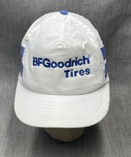 Vintage BF Goodrich White Two Stripe Trucker Hat Snapback Swingster Made in USA