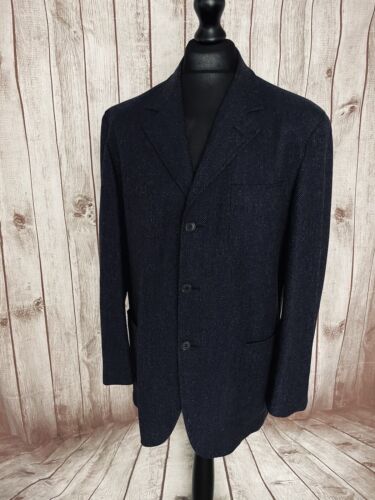 Veste blazer en laine homme Alfred Dunhill bleu marine fabriquée en Italie 44 pouces poitrine 33 pouces de long - Photo 1/24