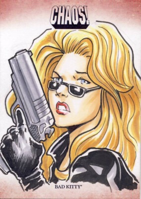 2014 Breygent Chaos Comics SDCC Sketch Card 1/1 Bad Kitty Pace b