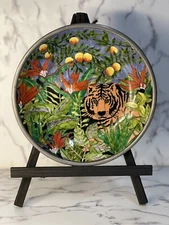 Neman Marcus Enamel Tiger Pewter Bowl