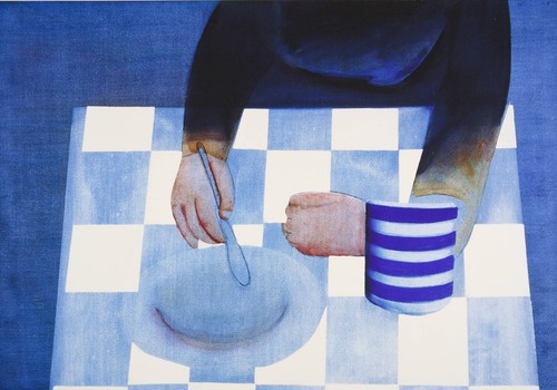 Charles BLACKMAN Repast - modernist art print, iconic Australian artist , blues - Picture 2 of 4