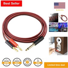Gold-Plated 1/4 TS to Banana Plug Speaker Cable - 5 Feet - 12AWG OFC Cord