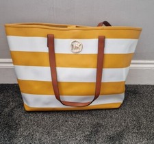Borsa Michael Kors gialla e bianca a righe