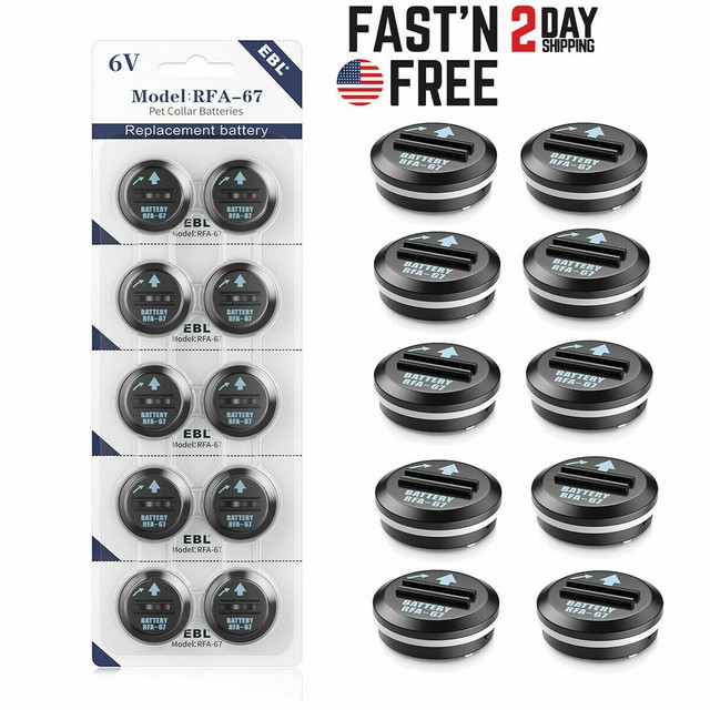 EBL 10pcs Pet Batteries for PetSafe Rfa67 6v Dog Pet Collar