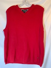 Vintage Tommy Hilfiger RED CABLE KNIT VEST S/M GOLF