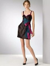 Marc By Marc Jacobs Aspen Satin Avery Colorblock Bow Cocktail Dress Size 4 $550