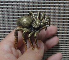 Vintage Solid Brass Spider Figurine Sculpture...