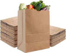52 Lb Kraft Brown Paper Bags 100 Count Bulk Large Grocery Bags for Shopping