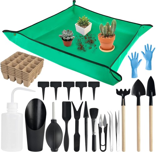 26PCS Succulent Tools Set, Indoor Gardening Kit Includes 39" Green