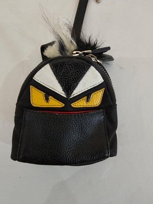 Fendi Monster Backpack Mini Black Fur/Leather/Nylon