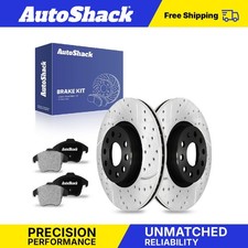 Front Drilled Slotted Brake Rotors Ceramic Pads for VW Passat Tiguan 2.0L