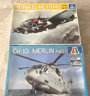 ITALERI 1/72e : lot de 2 maquettes AVION et HELICOPTERE sous cellophane