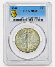 1941-P Liberty Walking Half Dollar 50C PCGS MS65 / light gold toning 