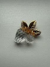 Brosche Swarovski Erdbeere Goldfarben Crystal...