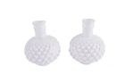 2x VINTAGE FENTON HOBNAIL FRENCH MILK GLASS VASE