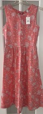 NWT J Crew Tie Neck Midi Dress Women's Size 00 style: BY537 Vivid Coral RV $128