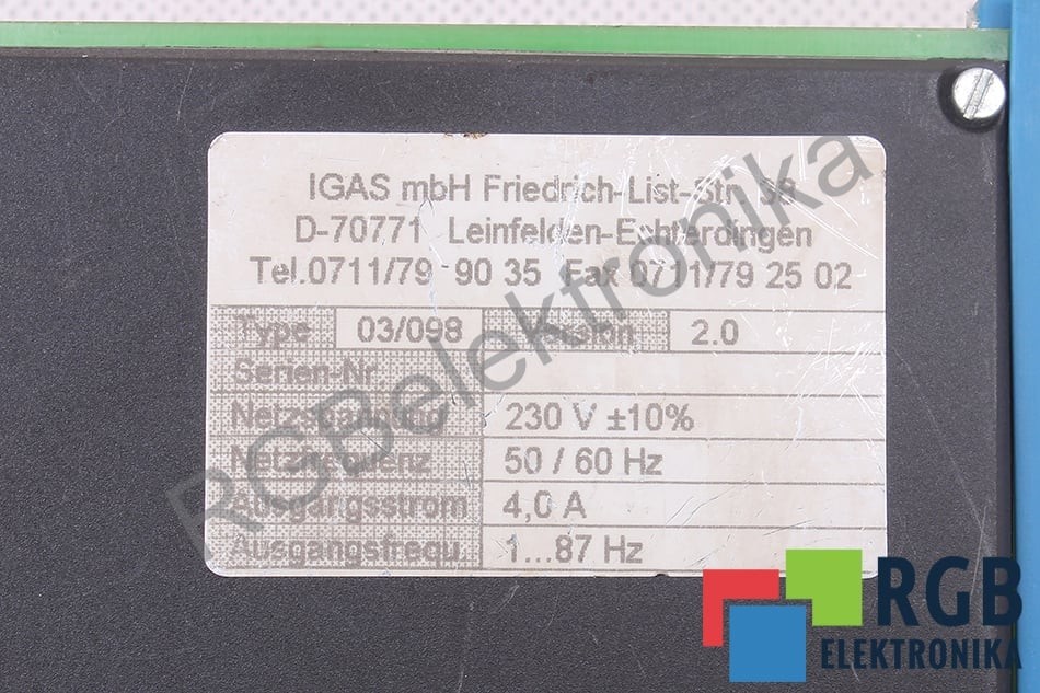 03/098 IGAS - Reconditionné - Garantie 24 mois