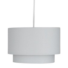 Light Grey Modern Ceiling Light Shade Pendant Easy Fit 2 Tier Fabric Lamp Shade