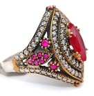 Ottoman Empire 4CT Heat Treated Fire Garnet 925 Sterling Silver Ring Sz 8 H1-8 — photo 2