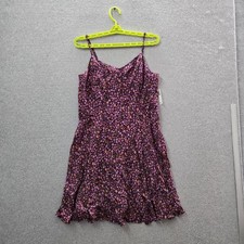 Old Navy Women Dress L Purple Floral A-Line Sundress Cottagecore Sleeveless NWT