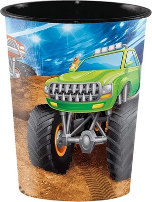 Monster Truck Rally Big Jam Trucks Kids Birthday Party Favor 16 oz. Plastic Cup