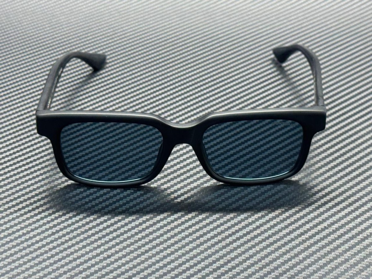 MONT BLANC MB0383S 003 Matte Black Blue Men's Large 54 mm
