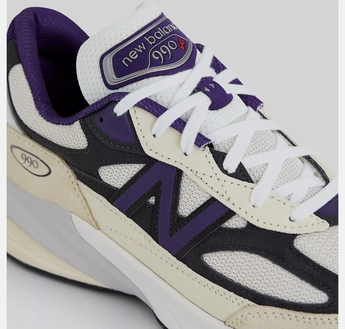 New Balance 990v6 Made in USA Teddy Santis White Black Plum