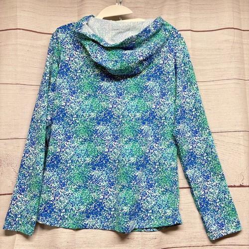 IBKUL Women's IceFil UPF 50 Golf Top Blue Green Spray Paint Long Sleeve Size L - Picture 5 of 11