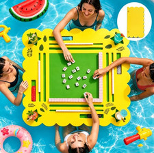 36" Foldable Floating Mahjong Table for Pool, Waterproof Portable Stable Pool Ga