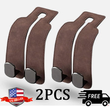 2 Leather Car Seat Back Hooks Vehicle Headrest Storage Purse Holder Bags Hangers