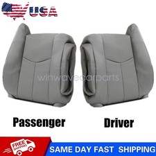 Driver Passenger Leather Top Seat Cover Gray Fit For 2003-2006 Chevy Silverado Driver Passenger Leather Top Seat Cover Gray Fit For 2003-2006 Chevy Silverado