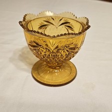 Vintage Fairy Lamp Fenton Pineapple Heart Amber Base Only