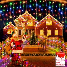 1600 LED 164FT Outdoor Christmas Lights Plug in 8 Modes with Timer Dimmable C...