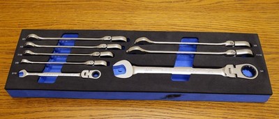 Cornwell CRW8SFB  8 Piece 120-Tooth SAE Flex Ratcheting Combination Wrench Set