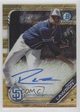 2019 Bowman Chrome Prospect Gold Shimmer Refractor 45/50 Reggie Lawson Auto 0c6