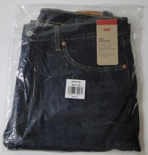 Levi Men's 505 Regular Fit Jeans, Dark Denim Wash 36W X 30L NEW SEALED 
