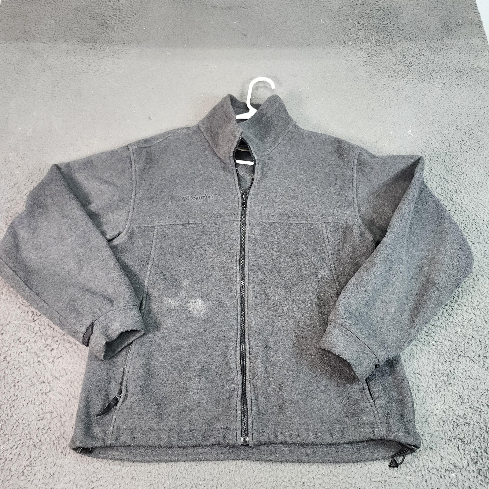 Columbia Fleece Jacket Mens Medium Gray Full Zip Interchange Core Liner Outdoor