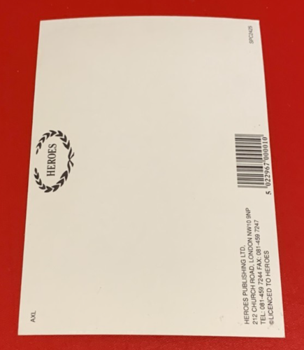 GUNS N' ROSES POSTCARD Axl Rose OFFICIAL MERCHANDISE RARE - Picture 2 of 2