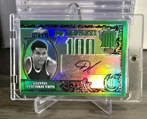 Giannis Antetokounmpo 2022 Leaf So Money Silver /10 Autograph