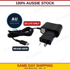 Nintendo DS Lite AC Wall Charger | AU Plug Power Supply, Overcharge Safe Black