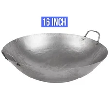 16" Hand Hammered Cantonese Wok Mandarin Carbon Steel Wok