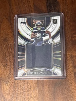 Kenneth Walker - Select 2022 Jumbo Rookie Swatch White /75 - Seattle Seahawks