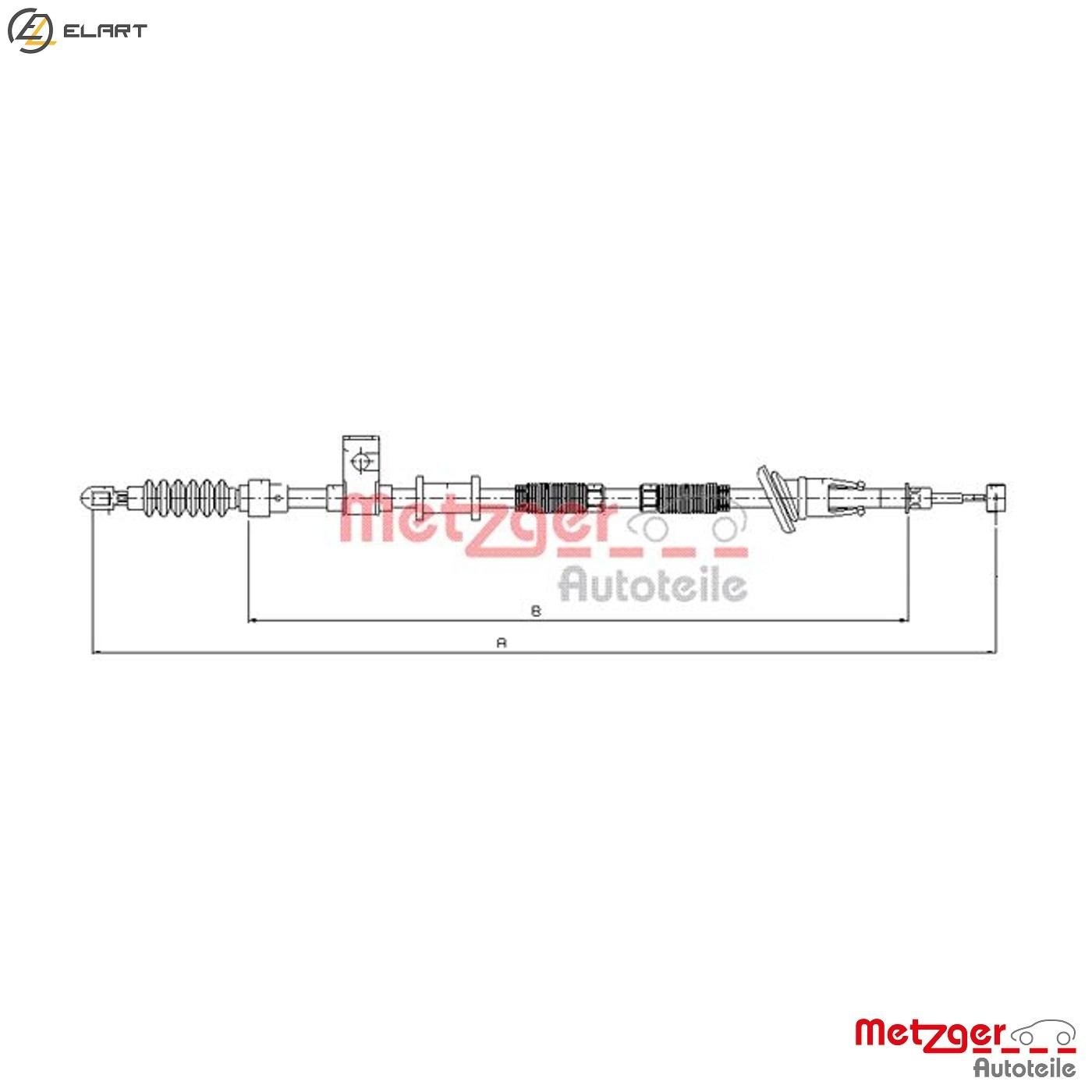 CABLE PULL PARKING BRAKE 10.8224 FOR VOLVO B 4164 S2 1.6L B 4184 S2 1.8L 4cyl