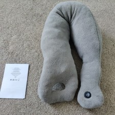 Vibrating Neck Massager Stress and Tension Relief Soft Plush Cover GREY