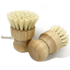 New 2pcs Wooden Dish Scrub Brushes for Kitchen, Eco-Friendly Cleaning Scrubbers