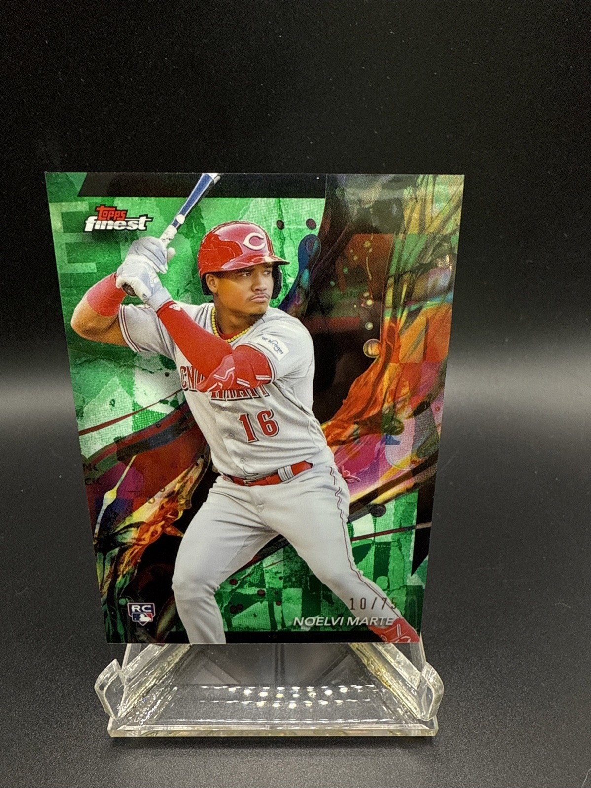 2024 Finest #10 Noelvi Marte Green Refractor #/75